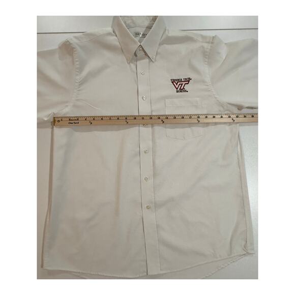 Virginia Tech Hokies Shirt Van Heusen White Oxford Mens Sz Large 16-16.5 (37) - Picture 6 of 8